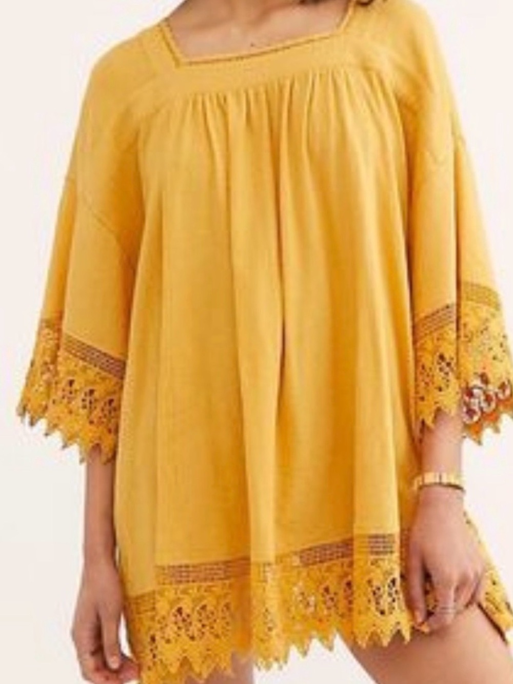 Free People Oversized Yellow Tunic